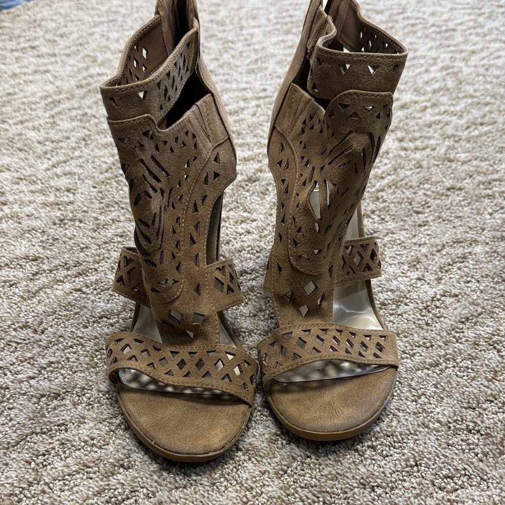 Fergie brand Brown Cutout Women's Sandals